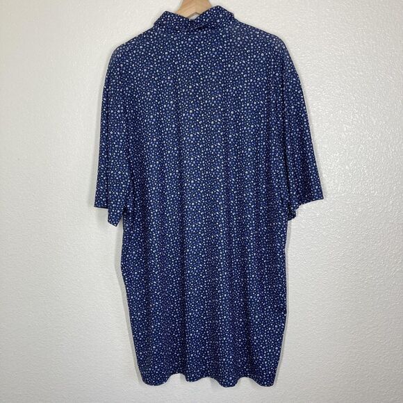 RLX Ralph Lauren Polo Shirt Mens Extra Large Navy Blue Floral Golf Performance - Picture 10 of 15